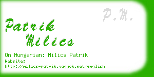 patrik milics business card